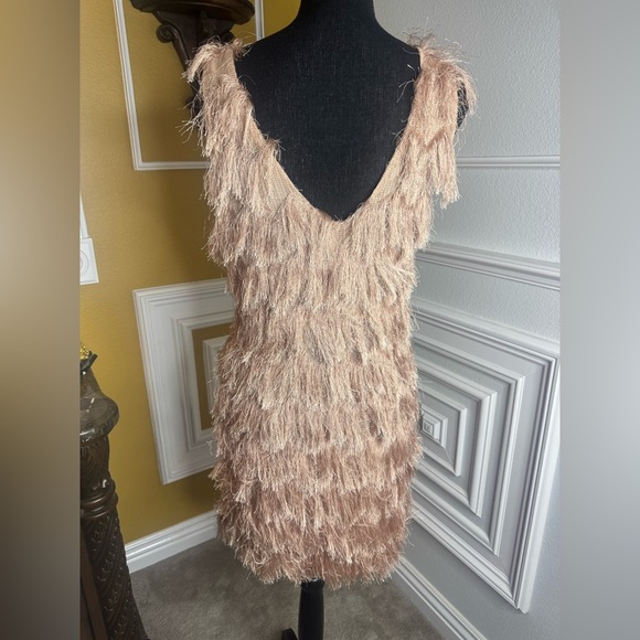 ZARA Collection Elegant Tan Fringe Dress - Picture 7 of 8
